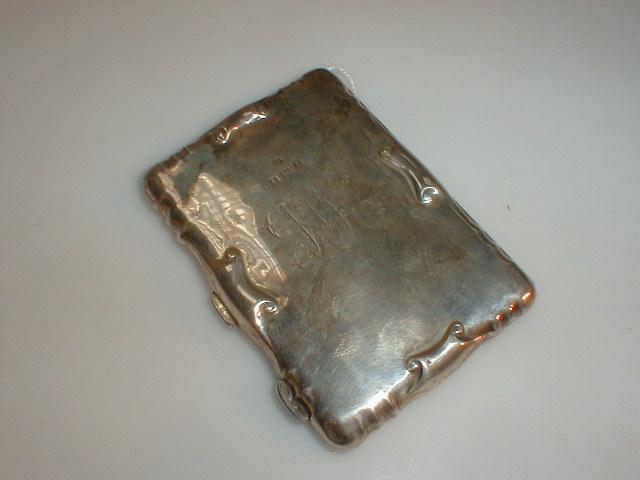 Appraisal: An Edwardian silver card case with fitted interior Birmingham