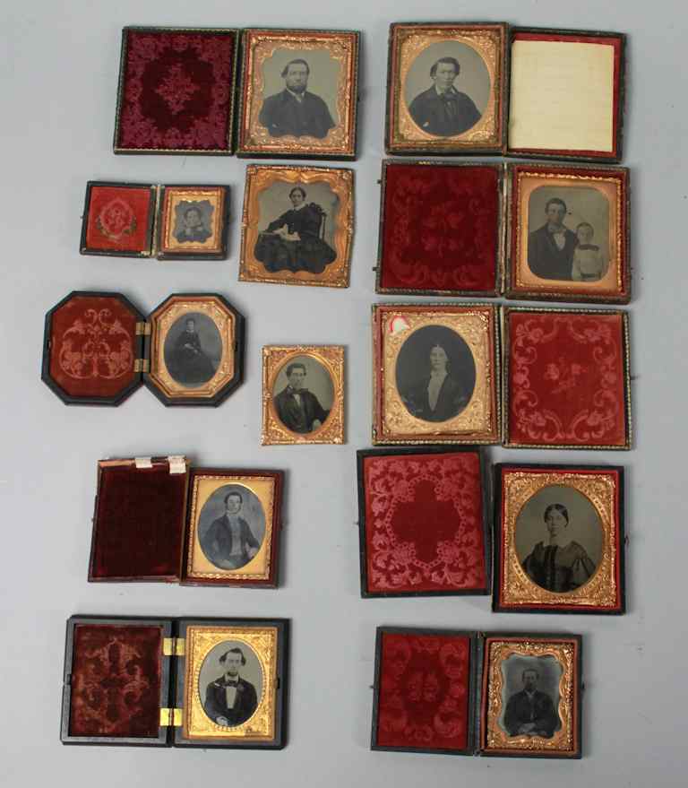 Appraisal: TWELVE DAGUERROTYPE PORTRAITS including of Adna W Arnold one a