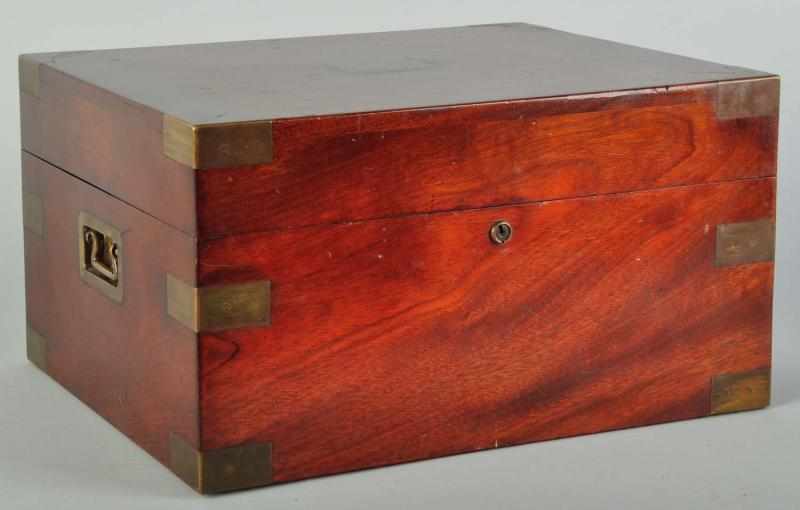 Appraisal: Mahogany Brass Cigar Humidor Description s Condition Very Good Size