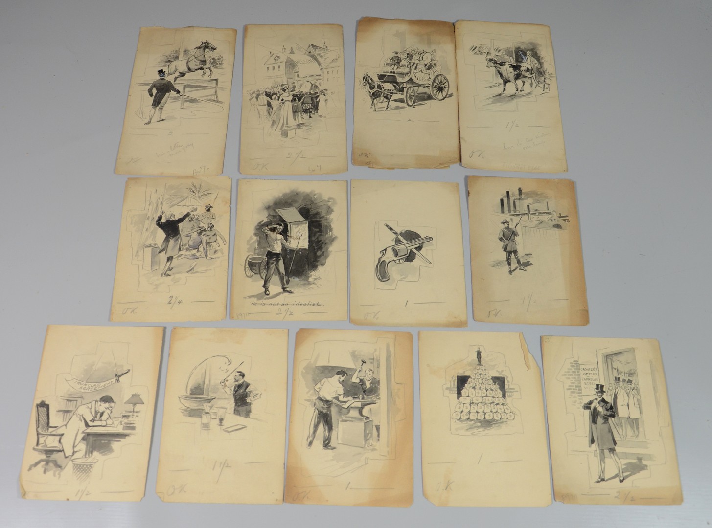 Appraisal: Ephemera watercolors illustrations for unknown book or story sight size