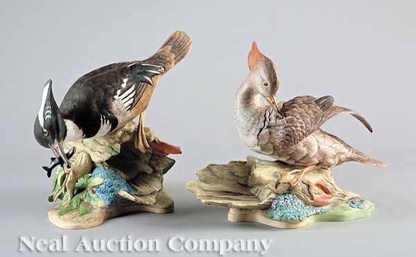 Appraisal: A Pair of Boehm Porcelain Merganser Male and Female Figures