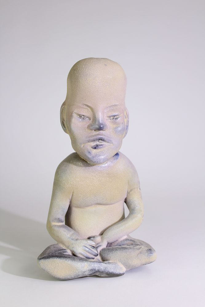 Appraisal: Jaime Guerrero Baby Face Olmec Signed Blown glass hand sculpted