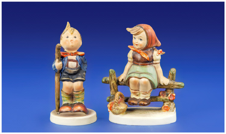 Appraisal: Hummel Goebel Figures Little Hiker and Just Resting made in