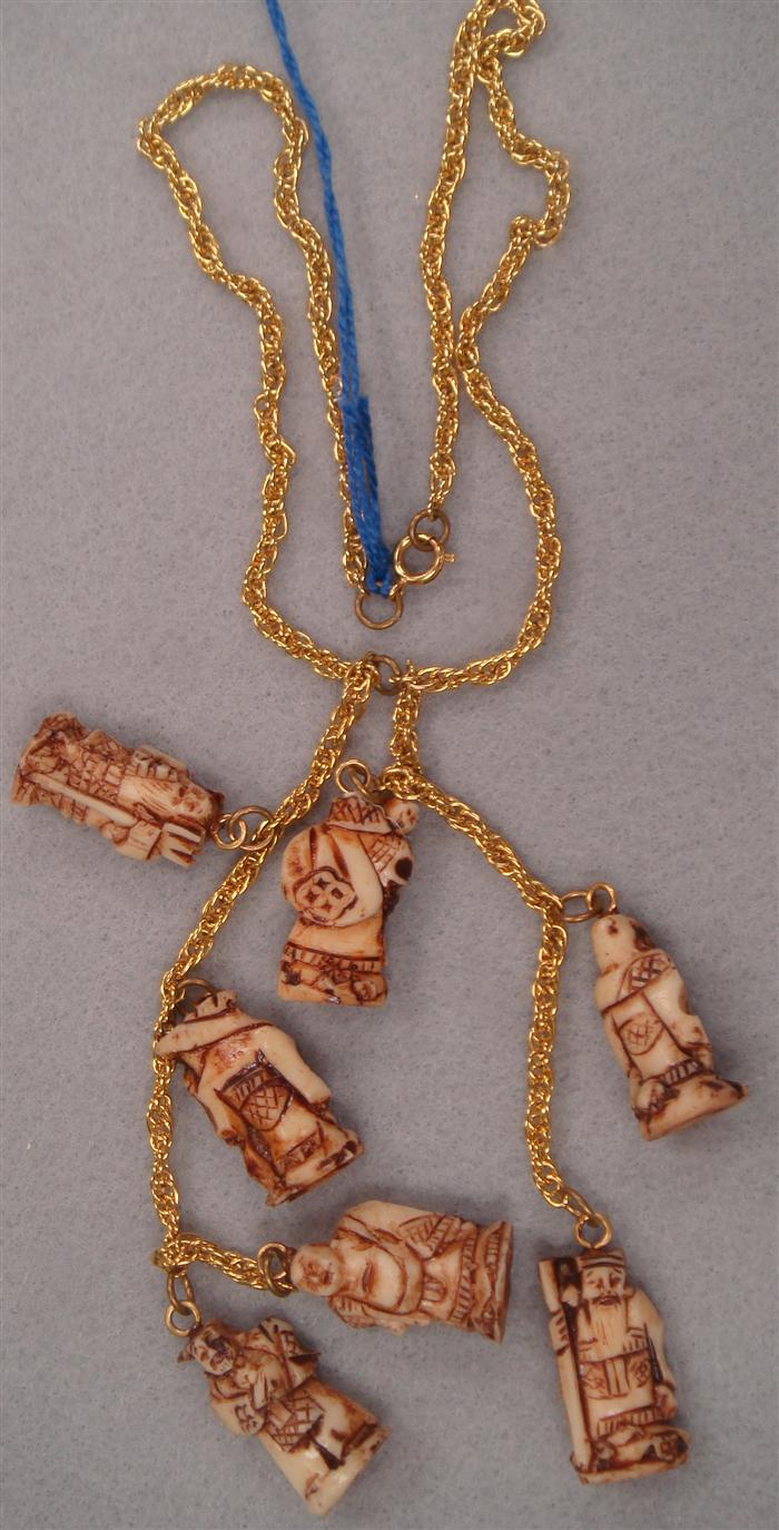 Appraisal: Necklace with Chinese figures Estimate -