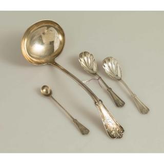 Appraisal: Vanderslice Silver Serving Pieces Campanile Pattern Four pieces Vanderslice monogrammed