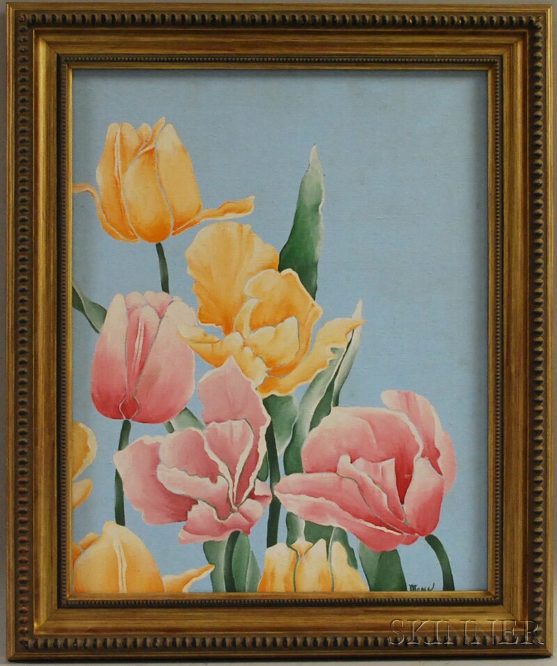 Appraisal: Mary Baird Rockefeller b Oil on Canvas Spring Flowers The