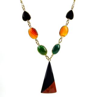 Appraisal: Karat Gold and Hardstone Necklace Karat Gold and Hardstone Necklace