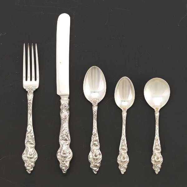 Appraisal: REED BARTON PLACE SETTING LES SIX FLEURS PATTERN Totaling pieces