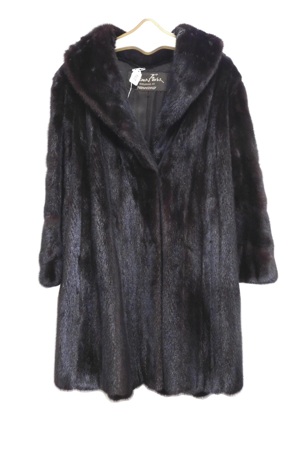 Appraisal: MINK FUR COAT BY MINERVA COLLECTION BY EVANS VINTAGE DARK