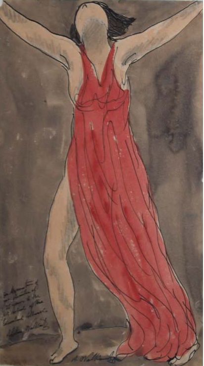 Appraisal: Abraham Walkowitz American - Isadora Duncan Dancer in Red Estimate