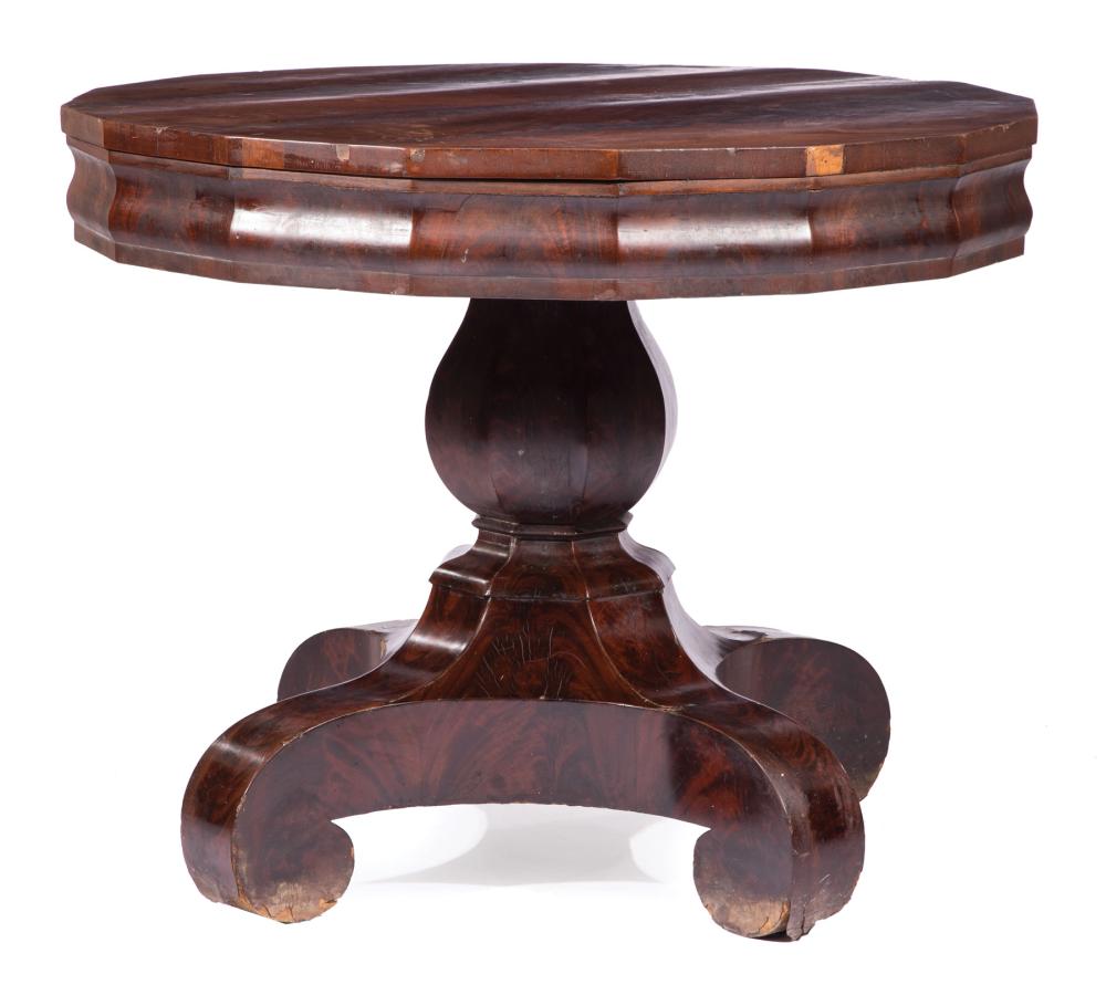 Appraisal: American Late Classical Mahogany Center Table mid- th c New