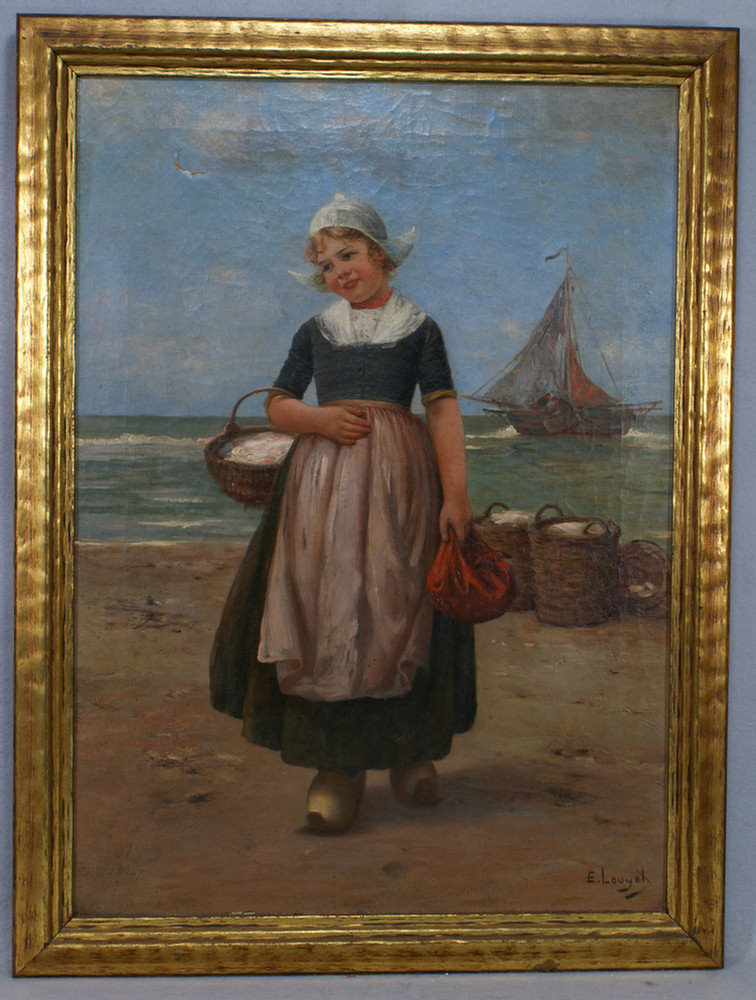 Appraisal: Edmond Louyot German - o c Young Dutch Girl with