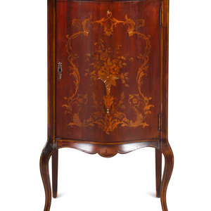 Appraisal: An English Mahogany and Marquetry Music Cabinet th Century Height