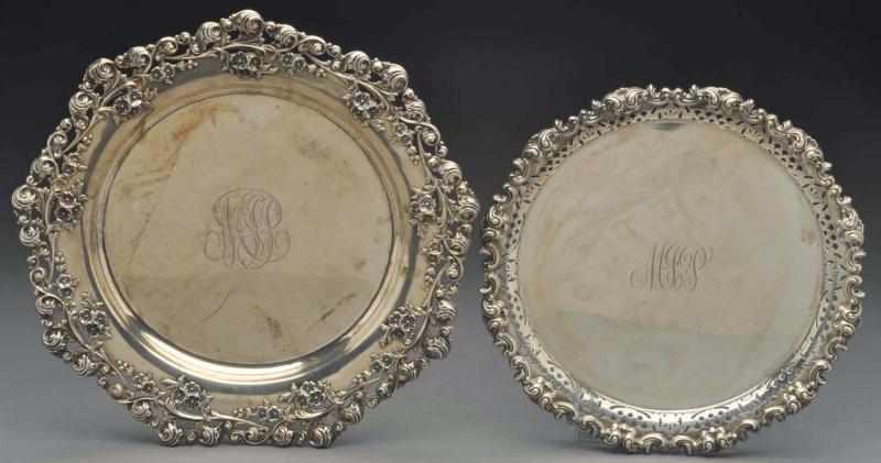 Appraisal: Two American Silver Trays Circular the first with a cast