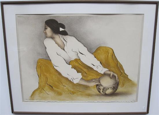 Appraisal: GORMAN R C AMERICAN - Seated woman with olla Framed