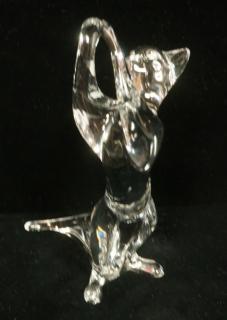 Appraisal: Signed BACCARAT France Crystal Standing Cat Figur Signed BACCARAT France