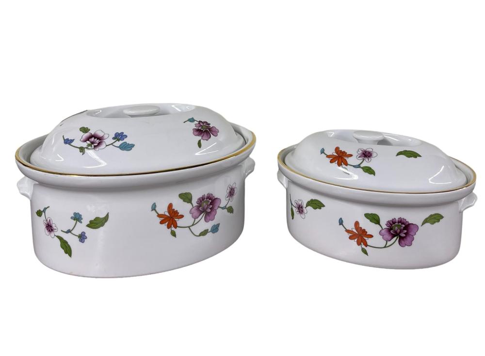 Appraisal: TWO ROYAL WORCESTER ASTLEY PATTERN COVERED TUREENSTwo Royal Worcester Astley