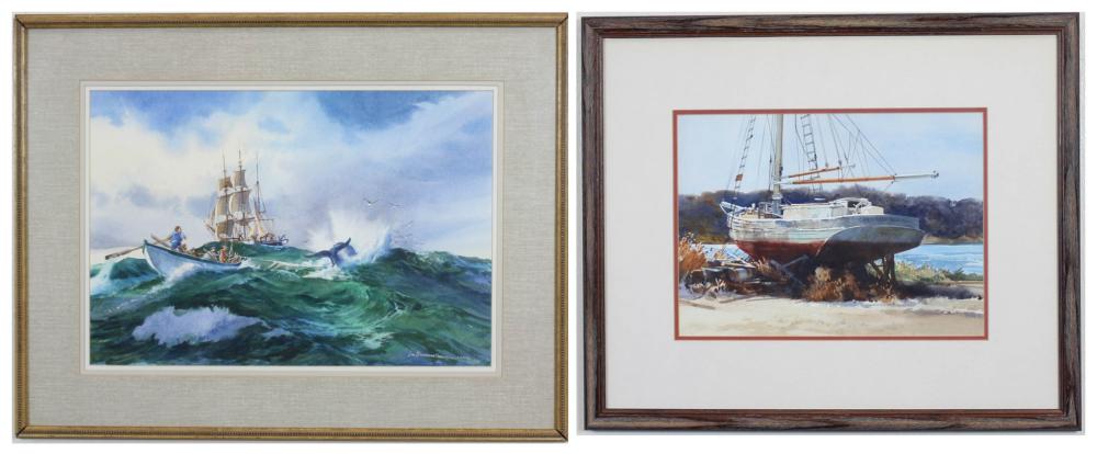 Appraisal: LOU BONAMART Connecticut born two watercolors on paper Free Ride