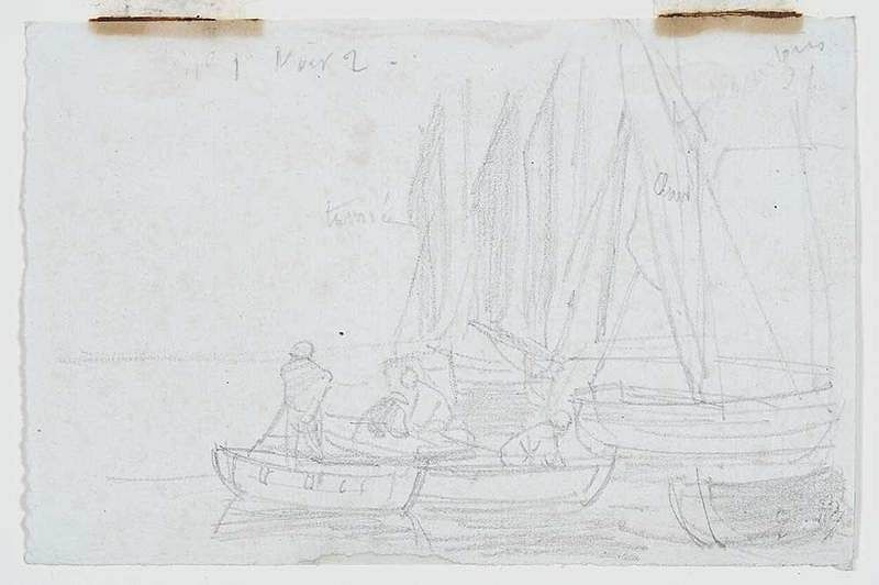 Appraisal: Eug ne Boudin French Fishing Boats signed with monogram lower