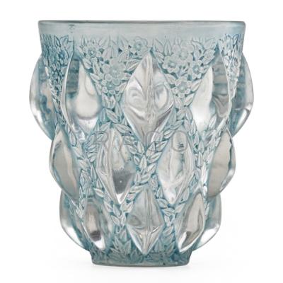 Appraisal: LALIQUE Rampillons vase in clear and frosted glass with remnants