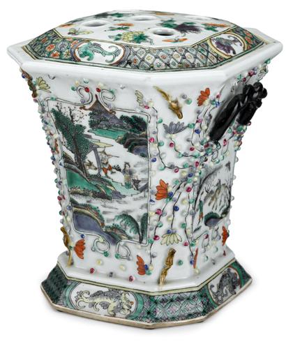 Appraisal: Chinese famille verte cache pot th century