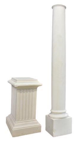 Appraisal: Neoclassical architectural plaster composite column th c having tall cylindrical