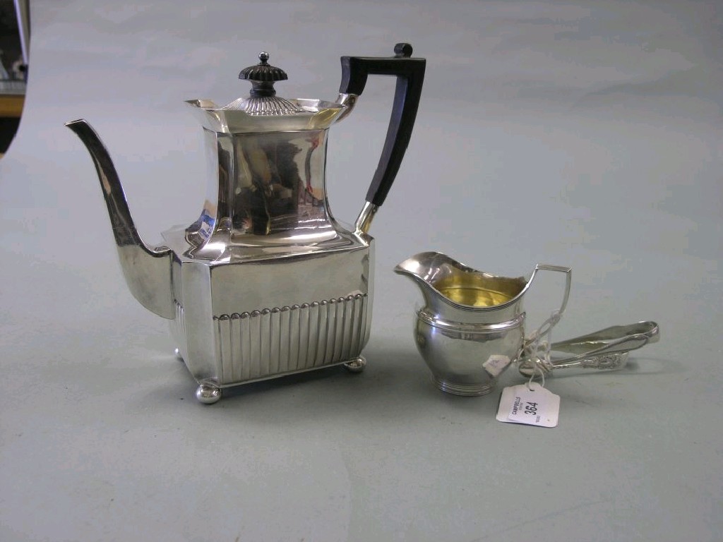 Appraisal: An Elkington's silver milk jug Birmingham a pair of silver