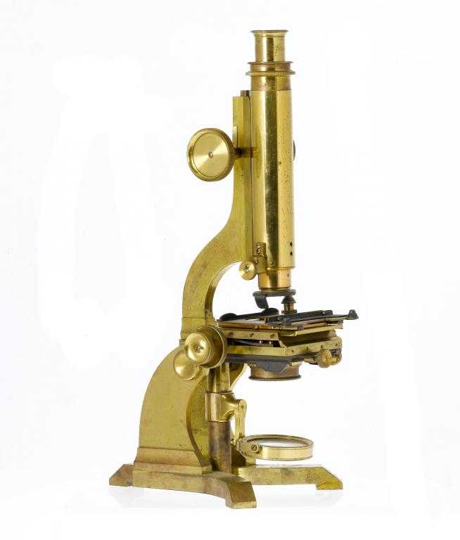 Appraisal: A VICTORIAN BRASS COMPOUND MICROSCOPE signed on the Y shaped