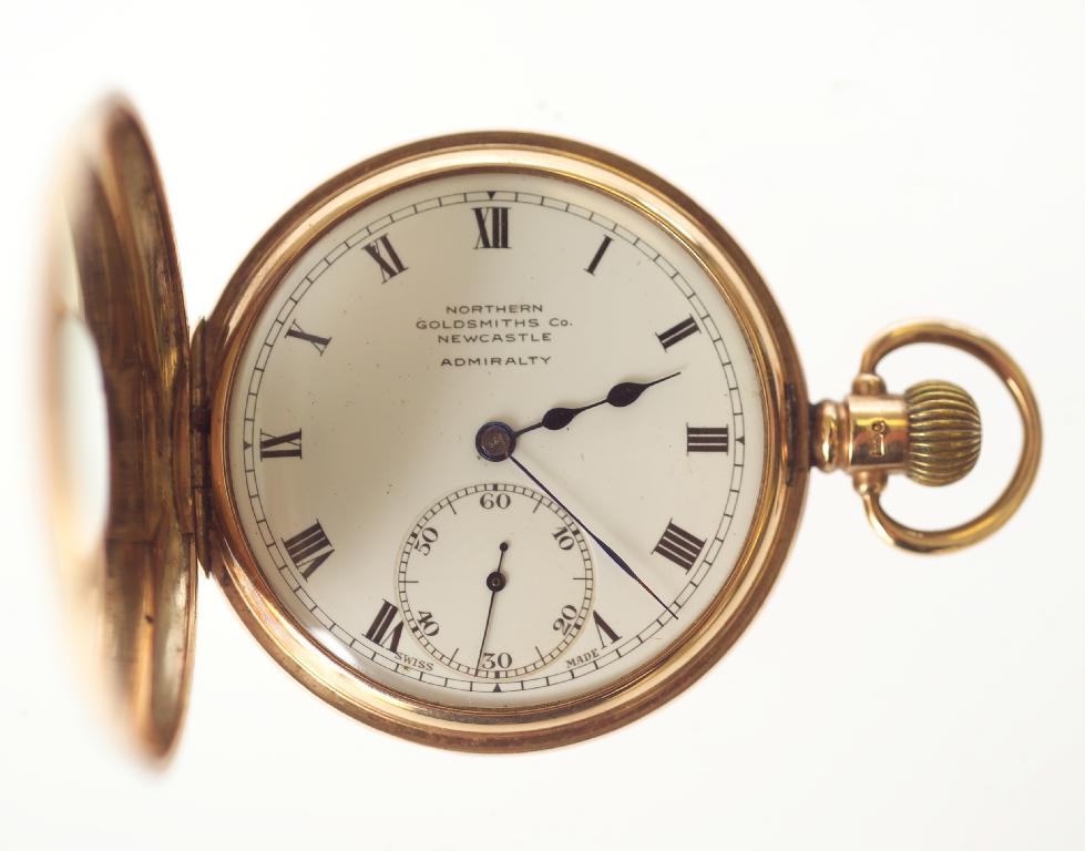 Appraisal: CT YELLOW GOLD NORTHERN GOLDSMITHS HALF HUNTER GENTLEMAN'S POCKET WATCH