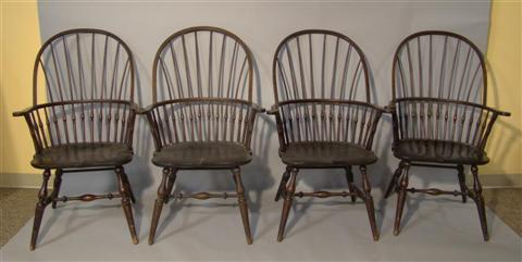 Appraisal: SET OF FOUR SIKES CO WINDSOR STYLE ARMCHAIRS The set