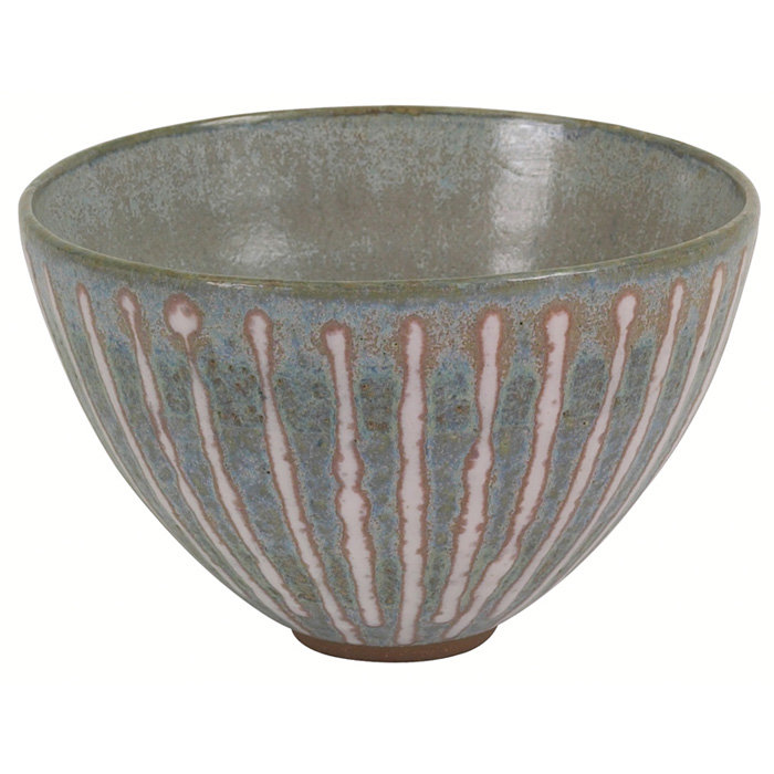 Appraisal: Clyde Burt bowl glazed stoneware with a light blue-green glaze