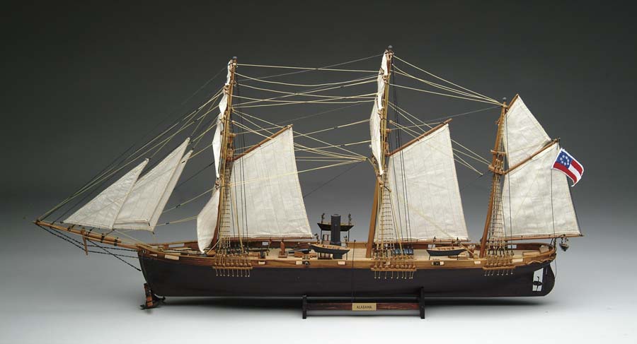 Appraisal: DETAILED HANDMADE MODEL OF THE CSS ALABAMA long tall highly