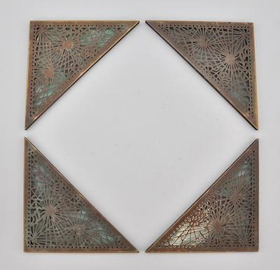 Appraisal: A Set of Four Tiffany Studios Pine Needle Blotter Corners