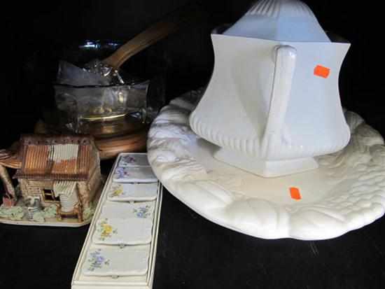 Appraisal: ONE SHELF INCLUDING ADAMS TUREEN AND PLATTER BOWL COTTAGE ETC