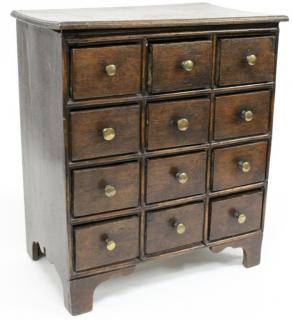 Appraisal: Hand Late th early th century having drawers with rounded