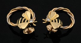 Appraisal: A pair of earrings by Cartier Each modelled in ct