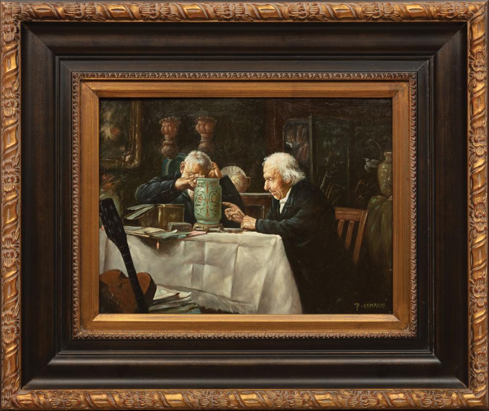 Appraisal: N Henry Bingham American b Chemists oil on panel signed