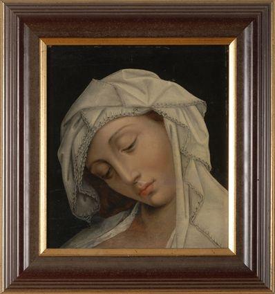 Appraisal: FLEMISH SCHOOL PORTRAIT HEAD OF THE MADONNA Oil on panel