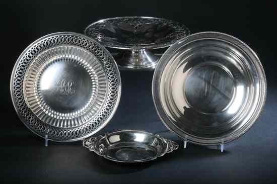 Appraisal: FOUR PIECES AMERICAN STERLING SILVER HOLLOWWARE Including Sweetser Co compote