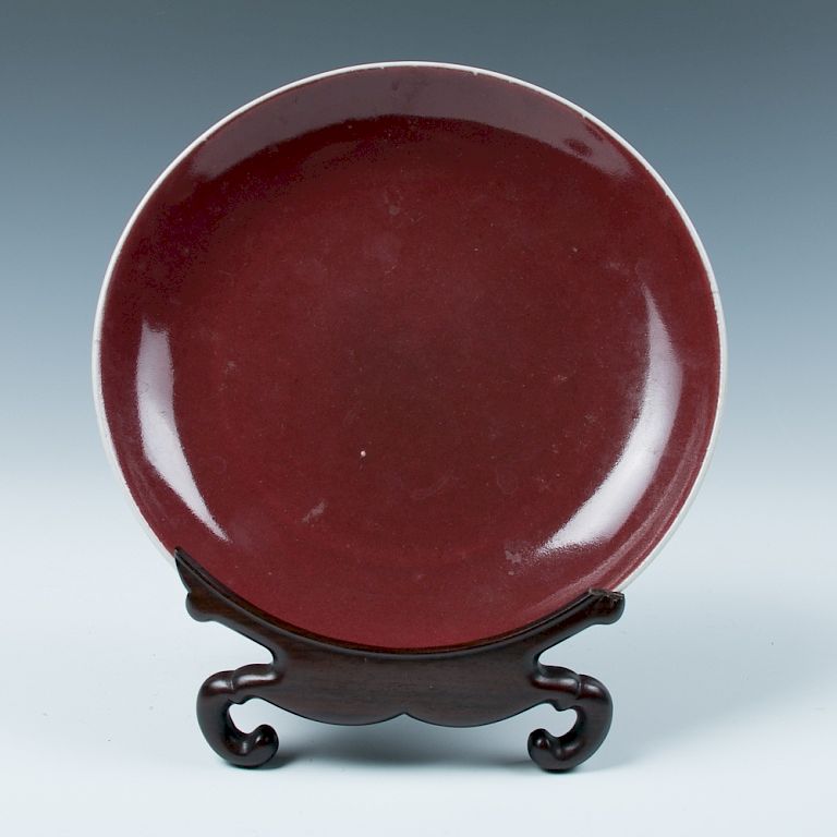 Appraisal: RED GLAZED DISH A copper red glazed dish th century