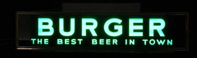 Appraisal: Burger Lighted Neon Sign Description s Burger Brewing Cincinnati OH