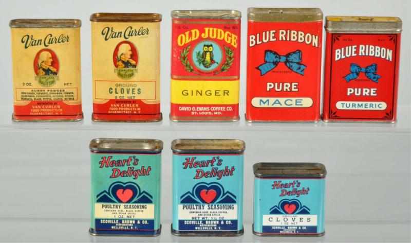 Appraisal: Lot of Assorted Spice Tins Description Includes Old Judge Hearts