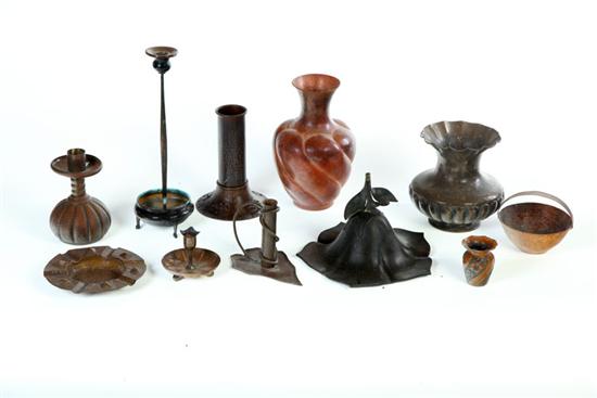 Appraisal: ELEVEN PIECES OF METALWARE Mostly American th century One bronze