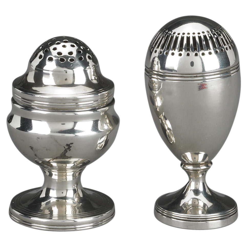 Appraisal: Two George III Silver Casters John Emes London and William