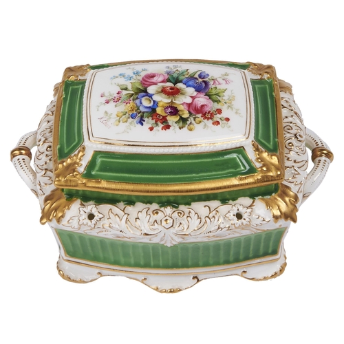 Appraisal: A Royal Worcester silk box or casket and cover the