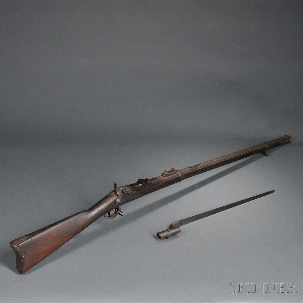 Appraisal: Model Trapdoor Springfield with Bayonet c - walnut stock with