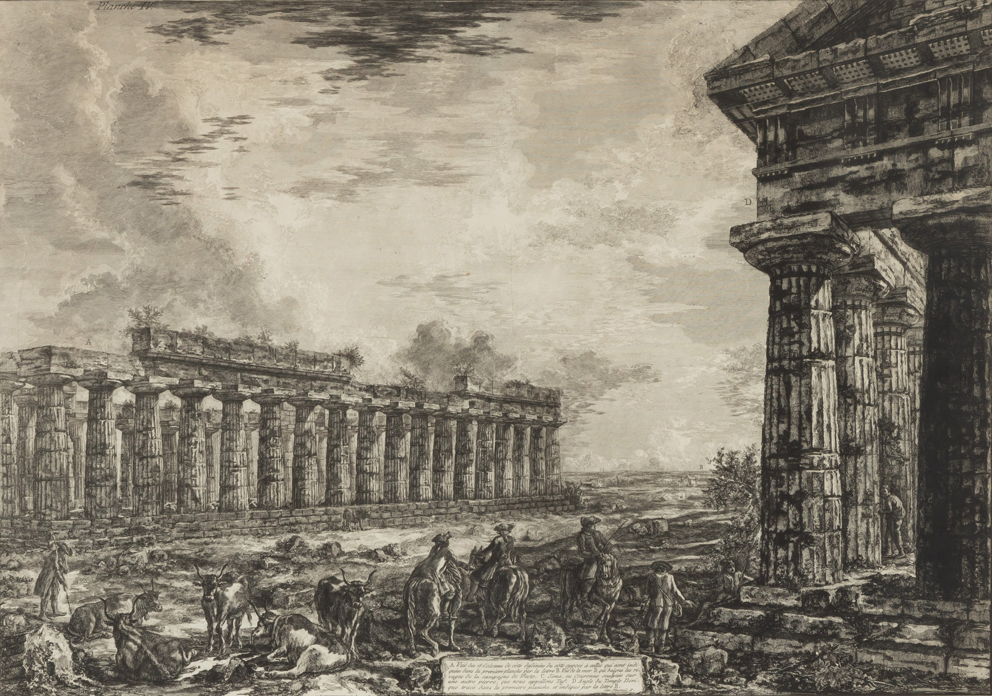 Appraisal: GIOVANNI BATTISTA PIRANESI ITALIAN - The columns of Hera Temple