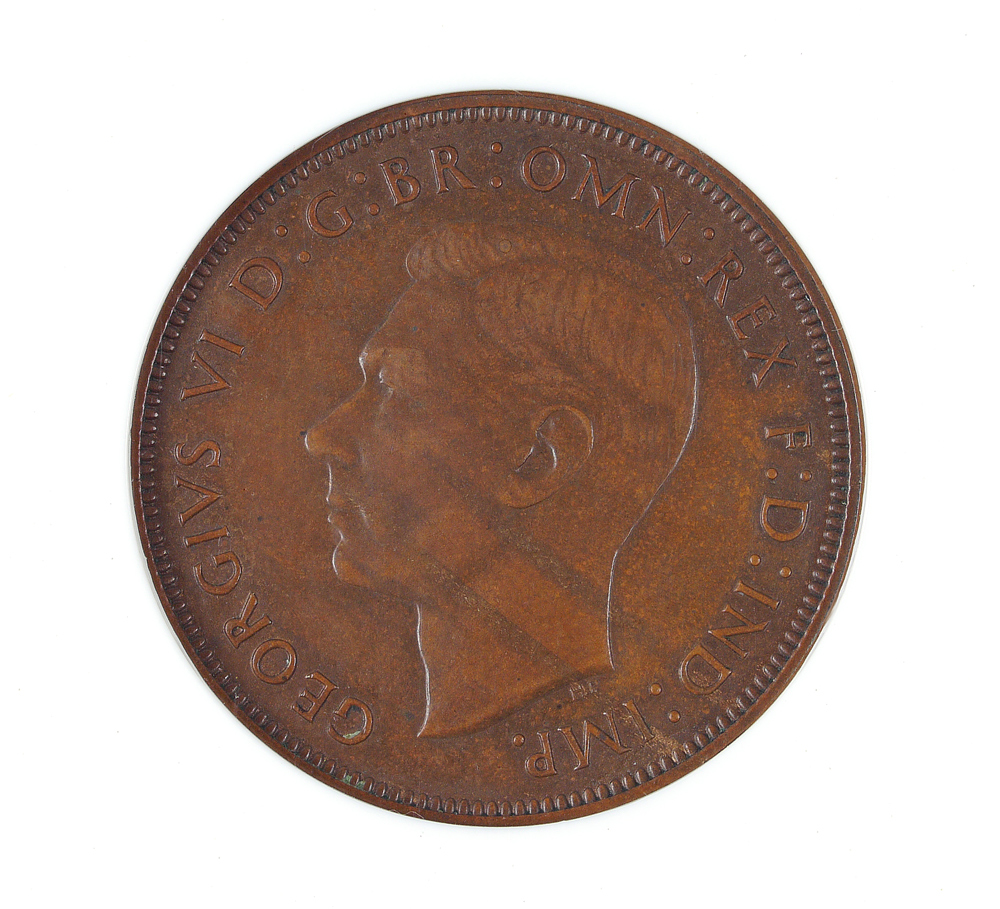 Appraisal: - GEORGE VI DOUBLE OBVERSE PENNY NGC graded MS full