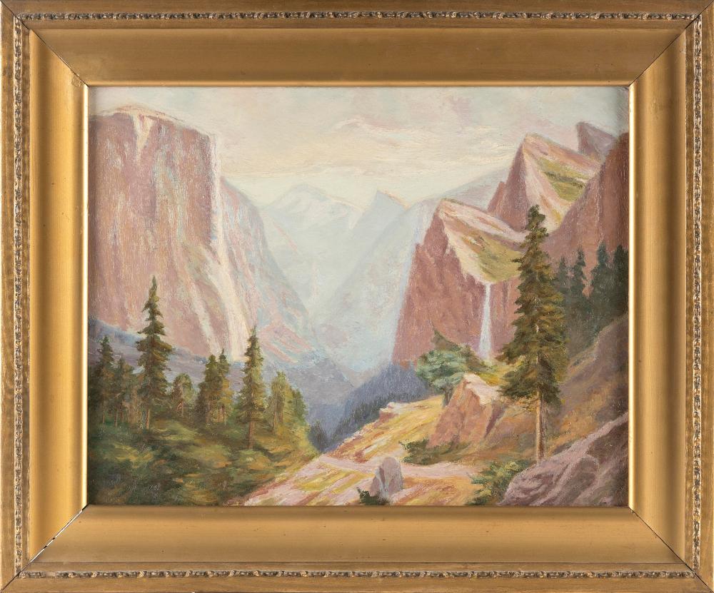 Appraisal: AMERICAN SCHOOL TH CENTURY YOSEMITE VALLEY OIL ON BOARD X