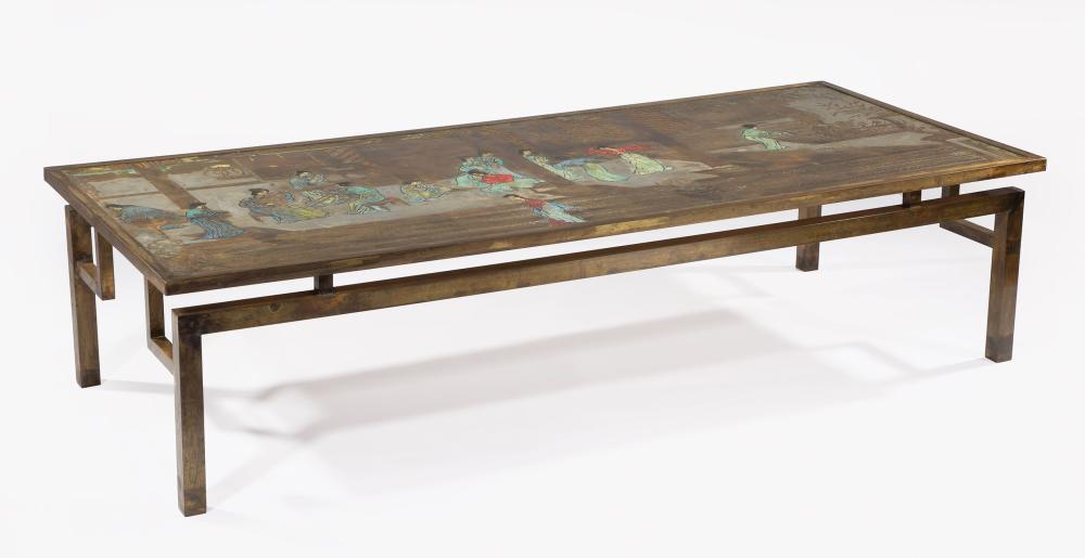 Appraisal: Philip Kelvin LaVerne Chin Ying Coffee Table s etched and